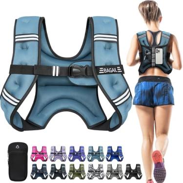Imagem de BAGAIL Colete ponderado para treinamento de força, tamanho de busto ajustável, bolso conveniente, coletes com peso de areia de ferro, ideal para exercícios de academia, treinamento de ioga e