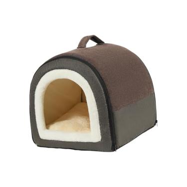 Imagem de Generic Casa para cachorro portátil 2 em 1, cama para gato e cachorro com almofada, dobrável, macia, canil, barraca, abrigo para animais de estimação, para, M