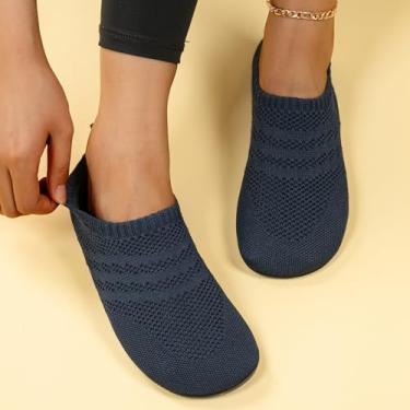 Imagem de Pantufa feminina fechada nas costas com espuma viscoelástica, sola interna e externa, Lcs1344 Deep Blue, 11 Women/9.5 Men