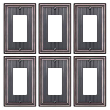 Imagem de Placa de parede de metal para tomadas elétricas, placa decorativa de bronze envelhecido para interruptor, placa de cobertura de interruptor de luz, placas de parede de 1 gangue (descoretor único