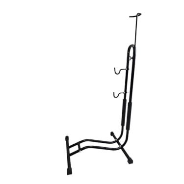 Imagem de HOQUSA Suporte de bicicleta 3 em 1, suporte de armazenamento de bicicleta vertical e horizontal com capa de esponja, base destacável, compatível com bicicletas de montanha de 51 a 73 cm