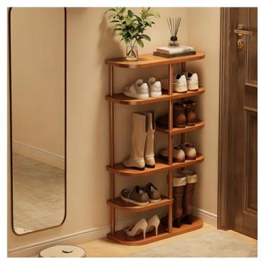 Imagem de SPXMQSS Sapateira, organizador de sapatos de 4/5/6 níveis para entrada, armário de sapatos estreito vertical para 6 a 10 pares para entrada, sala de estar, quarto, 6 níveis 56 x 19,5 x 81 cm