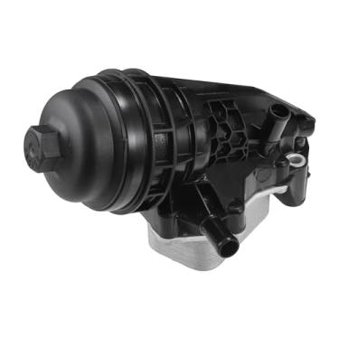 Imagem de Hihaha Nº A2701800500 Conjunto adaptador de filtro de óleo do refrigerador de óleo do motor com vedações O-ring para Mercedes-Benz CLA250 / Resfriador de óleo dianteiro/Liga de alumínio durável / 1