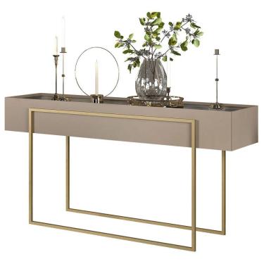 Imagem de Aparador Para Sala Estar Espelhado Suri Amarula Dj Móveis