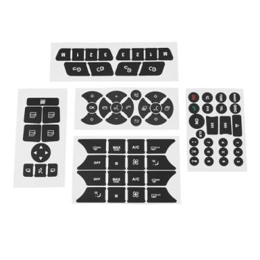 Imagem de ECSiNG Conjunto de adesivos de reparo de botão de rádio para janela A/C compatível com Mercedes W204 Classe C E-Class Restauração de botão interior de carro