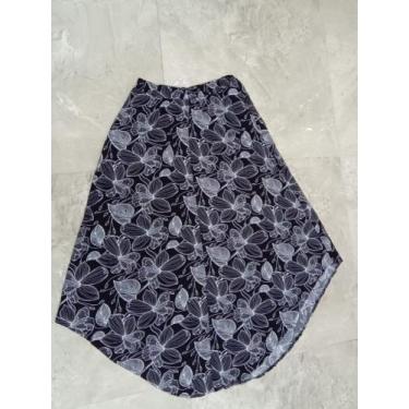 Imagem de Saia midi tucano assimétrica - LALOKA, Preto, Branco, M