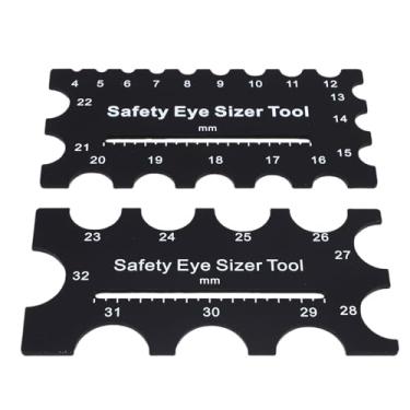 Imagem de aqxreight 2 Pçs Acrílico Segurança Olhos Sizer Ferramenta 4 To32mm Diâmetro Régua de Medição Ferramenta crochê Reutilizável para Diy Artesanato Boneca Fazendo