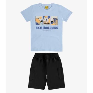 Imagem de Conjunto Infantil Machão com Bermuda Rovi Kids Azul - Rovitex Kids, 4,