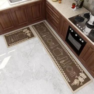 Imagem de Tapete para Cozinha Passadeira Kit 2 Peças Belga Emborrachada Antiderrapante – Estilo e Segurança para Seus Pisos(Kit Passadeira Menina)