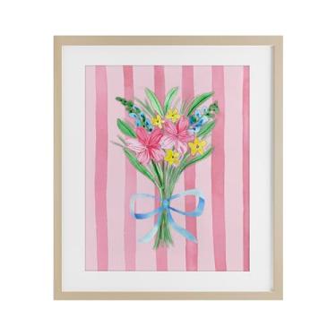 Imagem de Stupell Industries Impressão emoldurada de bétula rosa e azul buquê de primavera sob vidro, design de Nina Jacobs, 16 x 13