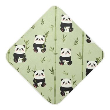 Imagem de Toalhas de bebê com capuz ultra macias e absorventes toalhas de banho de algodão de musselina panda fofa para recém-nascidos e bebês 76 x 76 cm