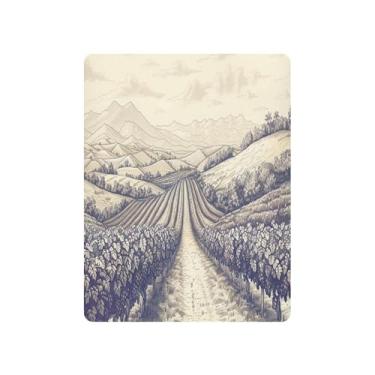Imagem de xigua Lençol de berço vintage com paisagem de vinhas para meninas e meninos, lençol macio e respirável adequado para berço padrão e cama infantil 68,5 x 99 cm