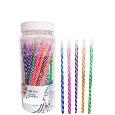 Imagem de Kit Canetas Espiral Ponta Fina 0,7mm Metálica Esferográfica Coloridas - Kit Com: 10, 20, 30, 40, 50 unidades (40)