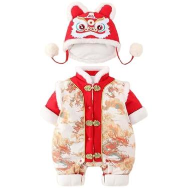 Imagem de JELEUON Macaquinho para bebês, meninos, meninas, crianças, inverno, quente, ano novo chinês, lunar e asiático
