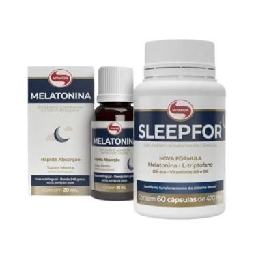 Imagem de Kit Saúde do sono é composto por 1 Sleepfor de 60 caps e 1 Melatonina 20ml.