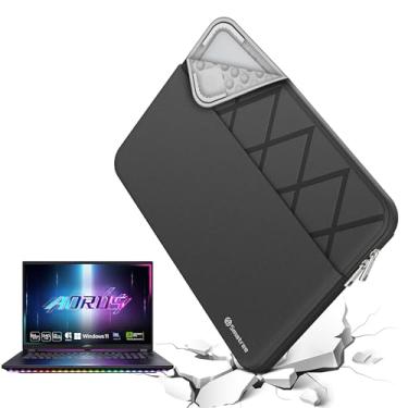 Imagem de Smatree Capa para laptop de 16 polegadas GIGABYTE AERO X16 EG61H, Copilot+ PC, capa protetora para laptop com bolso para acessórios, zíper YKK, design patenteado à prova de choque (E632)