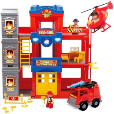 Imagem de Centro de resgate simulado, brinquedo infantil com veiculo, sons e luzes, animado