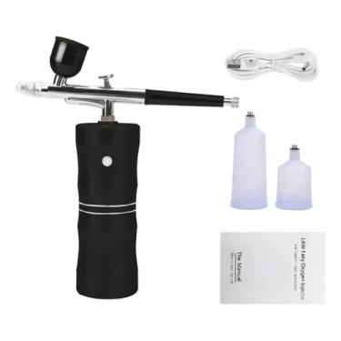 Imagem de Kit Aerógrafo Compressor USB Recarregável Sem Fio Portátil Preto com Acessórios para Maquiagem, Nail Art, Artesanato Alto Padrão Great Home