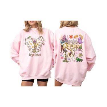 Imagem de Moletom Da Rapunzel Da Disney, Hoodie Da Princesa Rapunzel, Suéter Mic