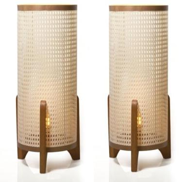 Imagem de Kit 2 Un Abajur Chão Ravely Rústicos Indiana Rattan Moderno