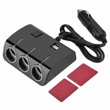 Imagem de Estink 3 Way Car Cigarette Lighter Splitter, Dual USB Charger 120W Power Adapter with LED Light & 10A Fuse for Car Vacuum Electric Blanket Devices