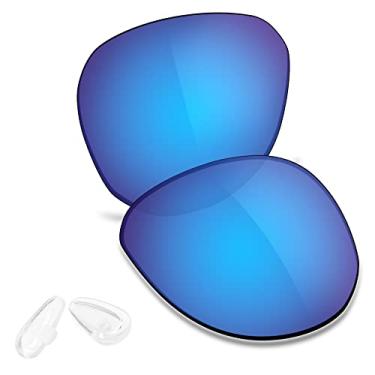 Imagem de TRUSHELL Lentes de reposição polarizadas e almofada de nariz para óculos de sol Oakley Contrail OO4147 Azul oceano - Polarizado