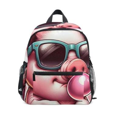 Imagem de GAIGEO Cute Pig Funny Small Backpack for Kids School Backpack for Girls with Front Pocket, Safety Whistle for Ages 3-8