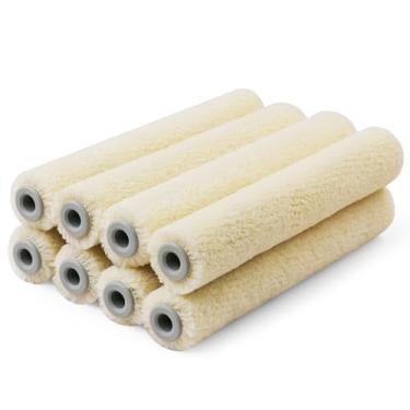 Imagem de ROLLINGDOG Mangas de rolo de pintura de 15 cm - Mangas de rolo de tinta de veludo sintético, luva de rolo de tinta de 15 cm para paredes e tetos lisos, 8 peças, soneca de 5 mm