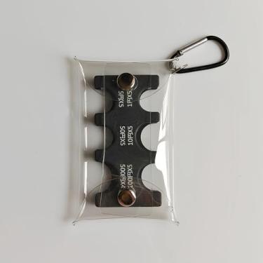 Imagem de Bolsa de armazenamento de moedas, transparente, impermeável, leve, durável, mini bolsa para viagens, compras e transporte diário com mosquetão, Preto