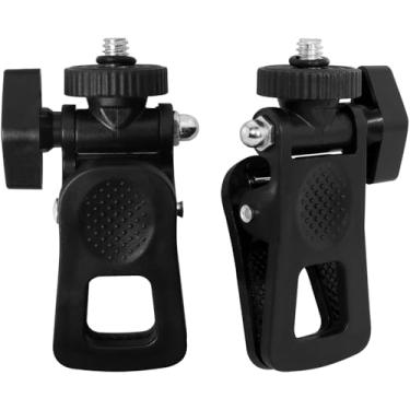 Imagem de LUORNG 2 peças de clipe de luz de preenchimento para câmera, clipe de selfie, suporte de clipe de luz de selfie, com conector universal de parafuso de 1/4 para tripé, tablet, laptop, smartphone, vídeo