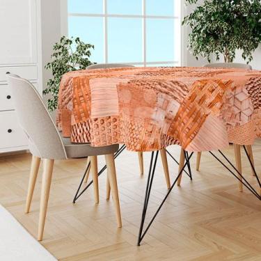 Imagem de Toalha Mesa Plástica Térmica Sisal 4 lugares Redonda - Idealiza