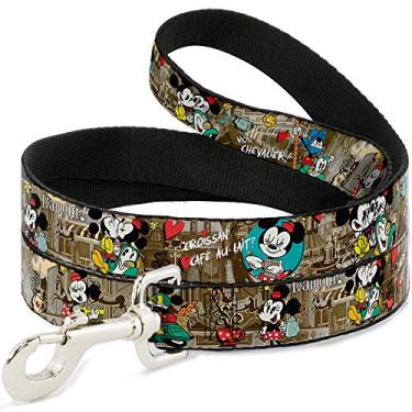 Imagem de Buckle-Down Coleira para animais de estimação - cenas Mickey e Minnie Croissant de Triomphe - 1,22 m de comprimento - 2,54 cm de largura