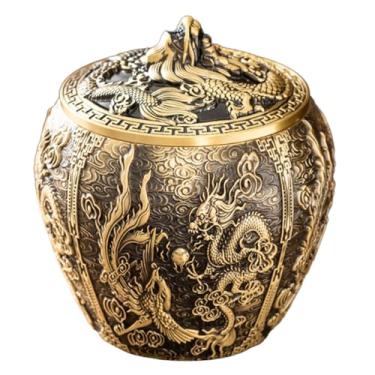 Imagem de YXCQHZM Grande urna de latão para animais de estimação, memorial, cremação, funerária, para cinzas, caixões de armazenamento, urnas e pedras comemorativas para cães