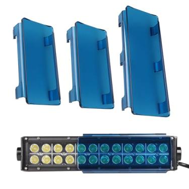 Imagem de Kit de cobertura de barra de luz LED azul de 50,8 cm – 1 × 8" + 2 × 6" protetores de lente de policarbonato de encaixe para barras de luz off-road de 7,6 cm de largura, capas modulares protetoras, à