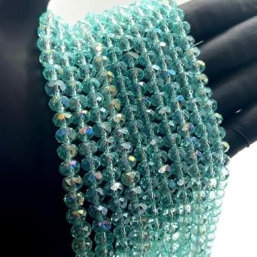 Imagem de Fio de Cristal de Vidro 8mm Facetado para Bijuterias e Artesanato – 67 Peças por Fio (VERDE PISCINA BOREAL)
