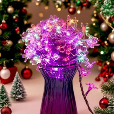 Imagem de Cordão de luzes florais com 40 luzes, peça decorativa de festival para festa, casamento, Halloween, Natal, celebrações (coloridas)