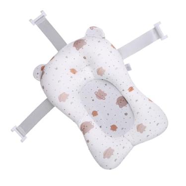 Imagem de Generic Almofada de Banho para Bebês Antiderrapante Confortável Portátil Dobrável para Bebês Viajando Rosa (Branco)