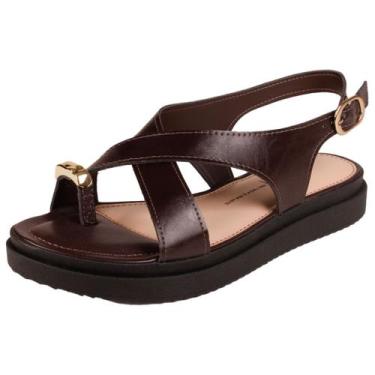 Imagem de Sandália De Dedo Feminina Plataforma Conforto Casual Dakota, Ristretto