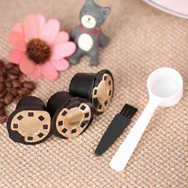 Imagem de 3 peças Conjunto de Cápsulas Café Reutilizáveis para Máquina Nespreso com Colher e Escova Cápsula Reutilizável