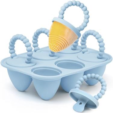 Imagem de Moldes de picolé de bebê totalmente de silicone com palitos, moldes AODISTUCE de picolé de 28 g para bebês moldes de picolé de leite materno para alívio da dentição, máquina de guloseimas congeladas