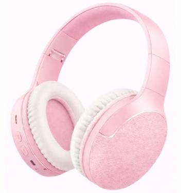 Imagem de Fone de Ouvido Bluetooth 5.3 Headphone On-ear Sem Fio Fone Para Academia e Corridas, com Cancelamento de Ruído Dobrável com microfone Integrado PREMIUM (Rosa Claro)
