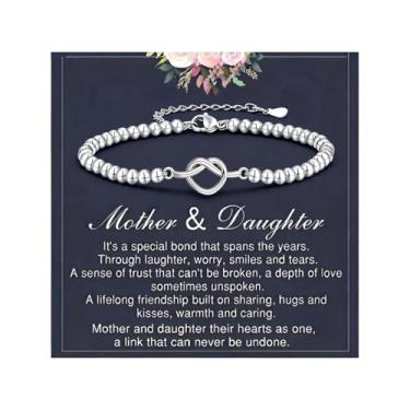 Imagem de Long tiantian Conjunto de pulseiras de nó de amor para irmãs femininas combinando com nó, joias de presente para irmã mais velha, vínculo diário, design dourado, Large, Aço inoxidável, Sem Pedra