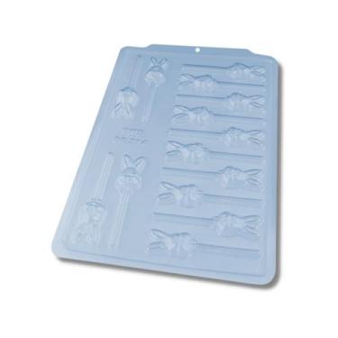 Imagem de Forma de Acetato Simples Grande Pirulito Coelho Gravatinha BWB Ref 358