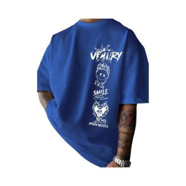 Imagem de Camiseta Masculina De Algodão Com Estampa De Grafite, Casual, Confortá