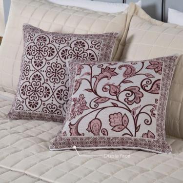 Imagem de Kit 02 Almofada Cheia Decorativa Sofa Sala Quarto Grécia Jacquard Dupl
