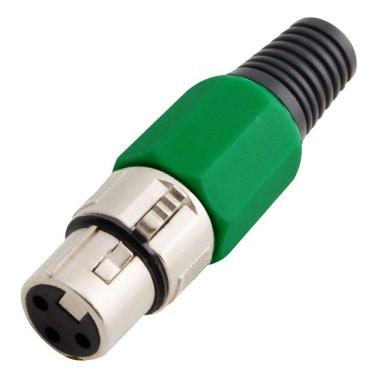 Imagem de Conector Cannon De Microfone Femea Profissional Verde
