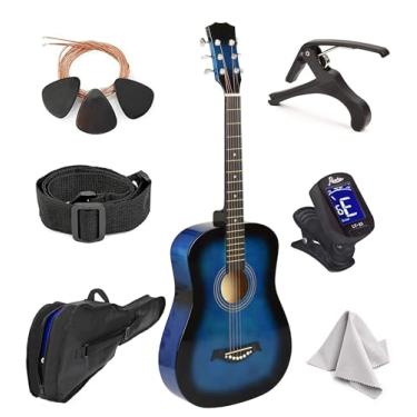 Imagem de Guitarra acústica clássica para crianças da MasterPlay - Guitarra iniciante de 76 cm para alunos - Kit inicial de guitarra de cordas acústicas: bolsa de guitarra, afinador, tira, cordas extras