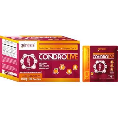Imagem de Condrolive Sachês 5g Suplemento Alimentar de Colágeno Tipo 2, condroitina e glucosamina 30 sachês