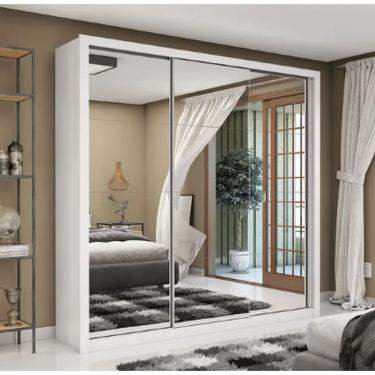 Imagem de Guarda Roupa Clara Premium com Espelho Branco - Carioca