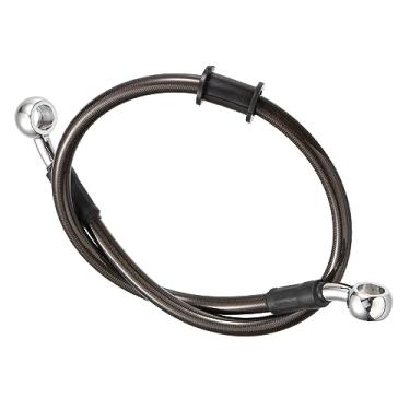 Imagem de Motoforti Mangueiras de óleo de embreagem de freio trançado para motocicleta de 50 cm, 29,7 polegadas, tubulação de embreagem, linha de gás, tubo de combustível, preto, padrão de fibra de carbono para